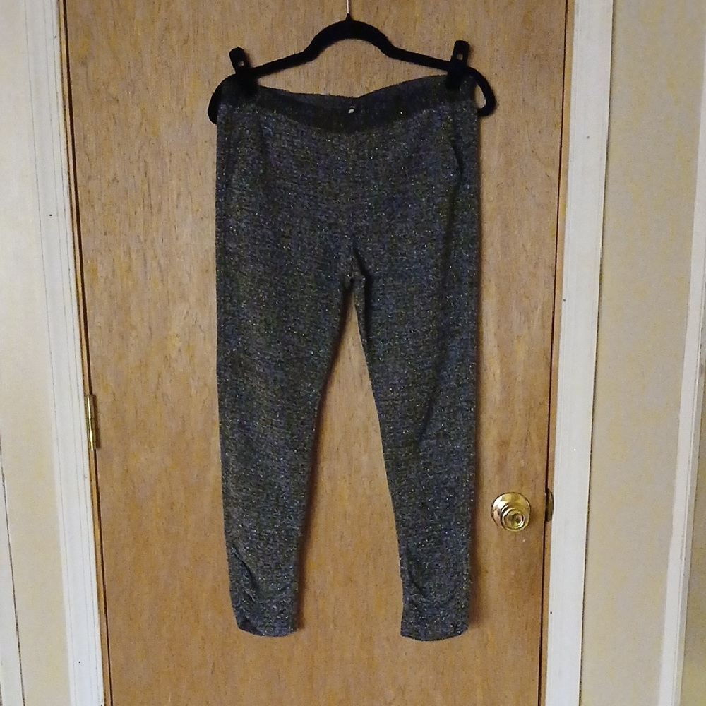 Free People Gray/Gold Metallic Tweed Leggings